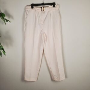 NEW ANN TAYLOR Cream Pink High-Waisted Trousers Slacks Size 10